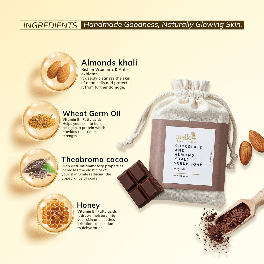 Chocolate and Almond Khali Body Scrub Soap