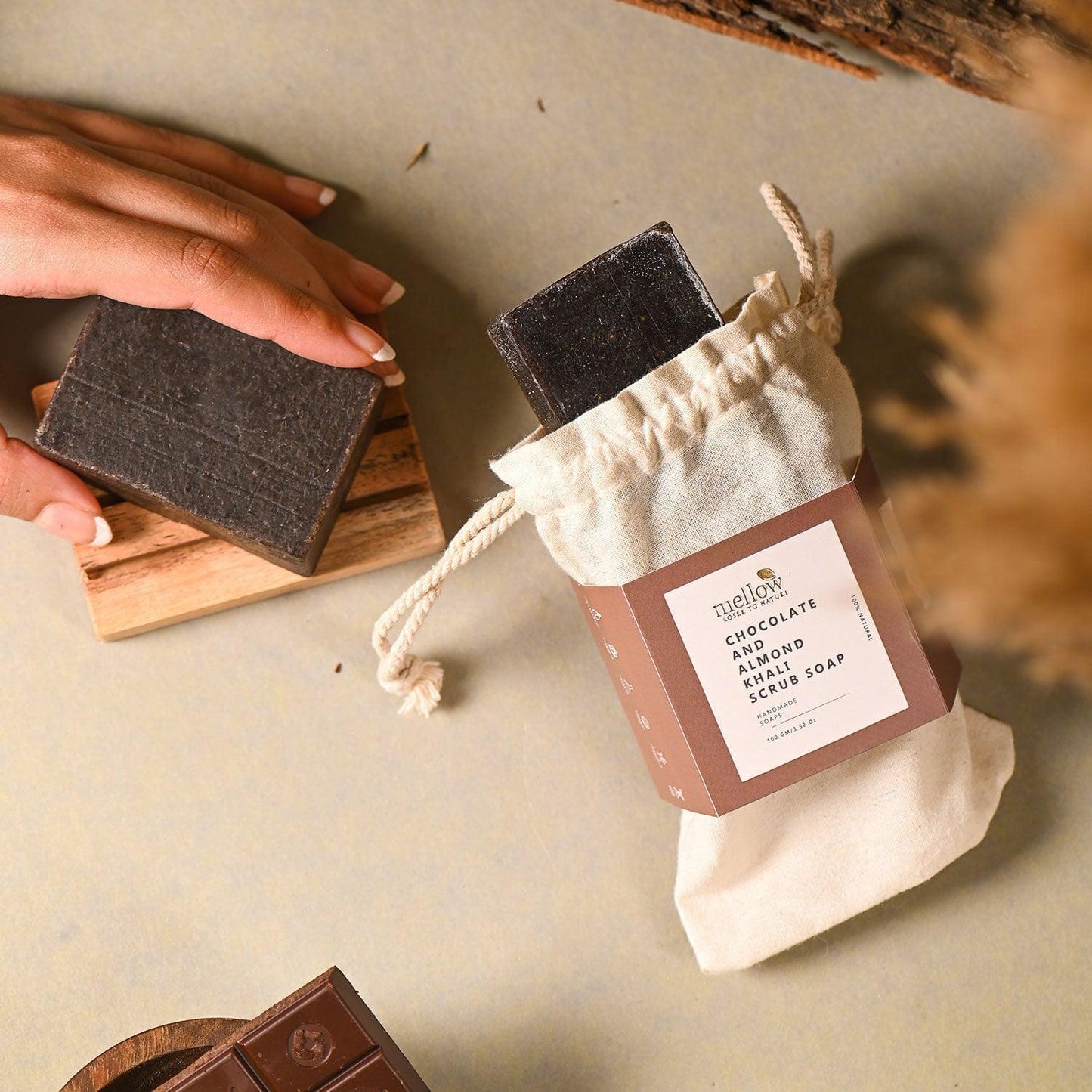 Chocolate and Almond Khali Body Scrub Soap