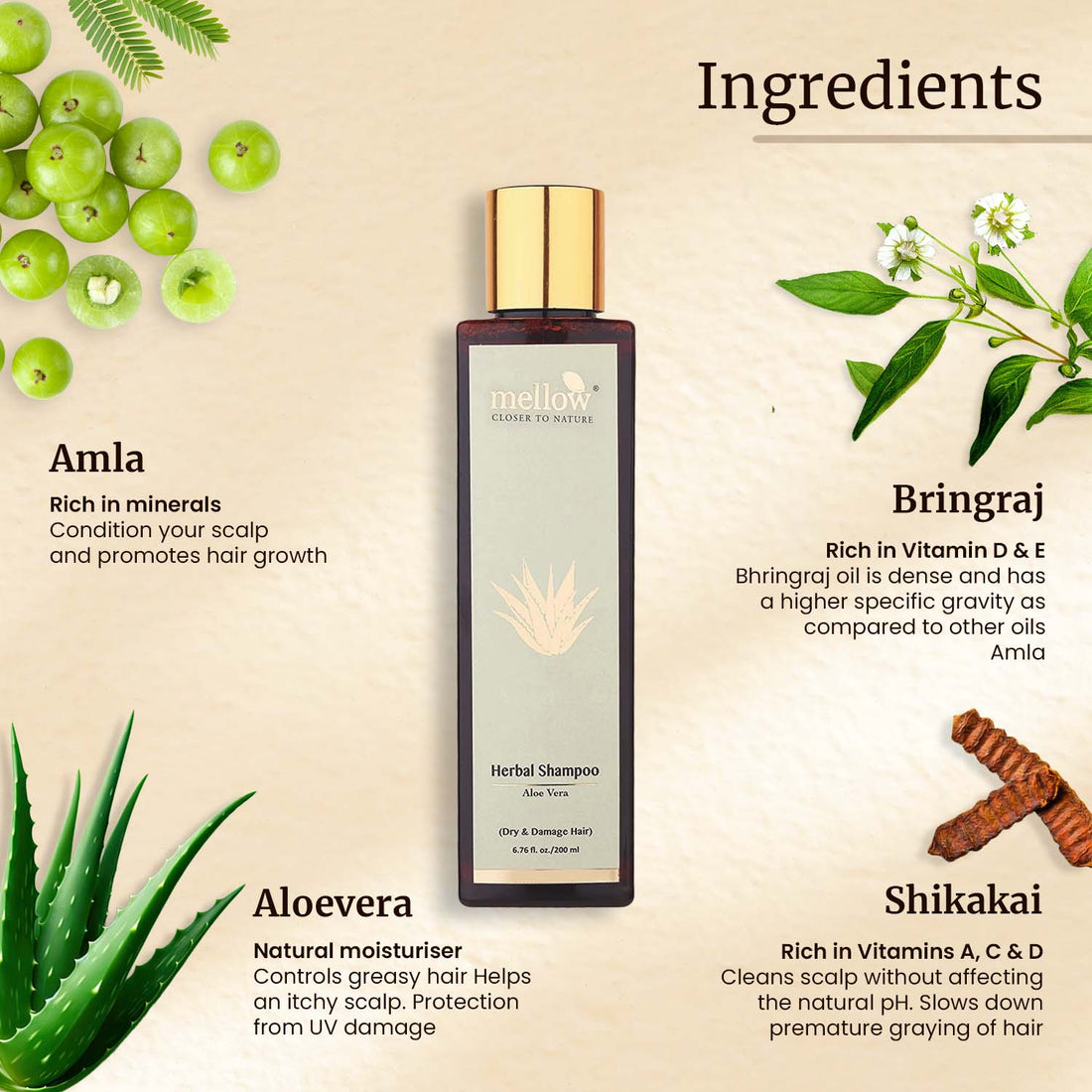 Herbal Aloevera Shampoo for Dry and Damaged hair