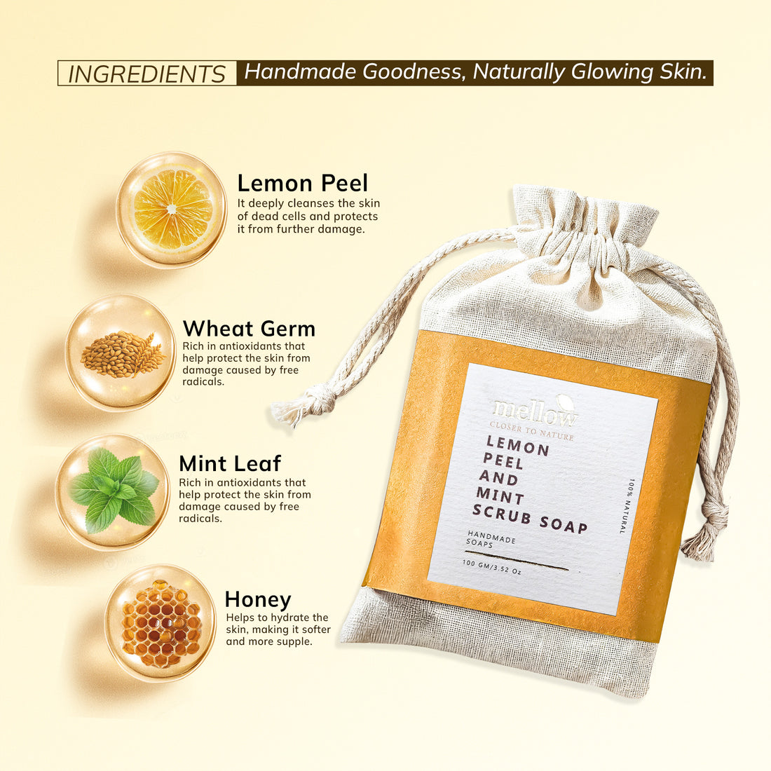 Lemon Peel and Mint Body Scrub Soap