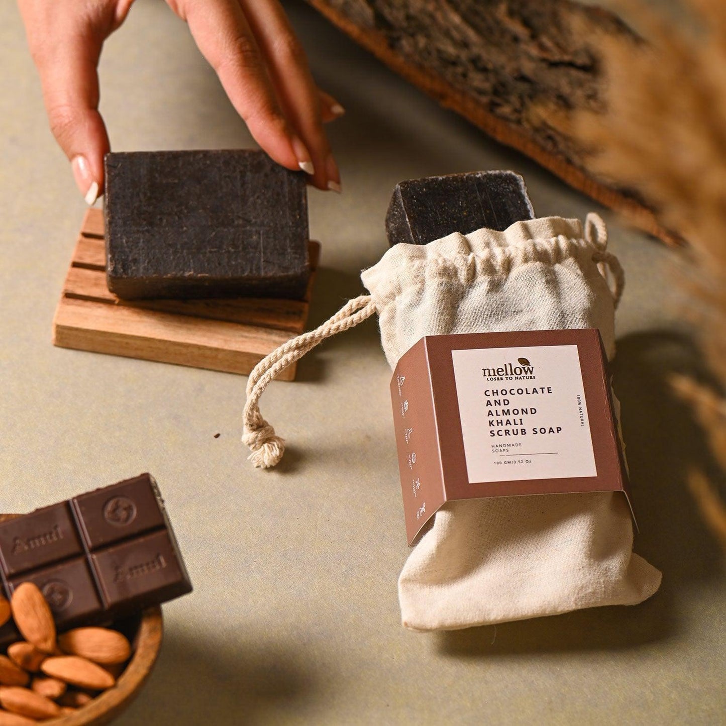 Chocolate and Almond Khali Body Scrub Soap